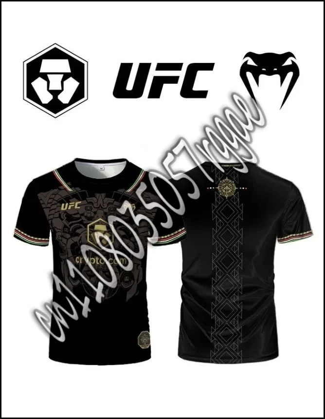 

Летняя спортивная форма, мужская UFC, боксерская боевая майка для соревнований, повседневная дышащая модная футболка для фитнеса с коротким рукавом для мужчин