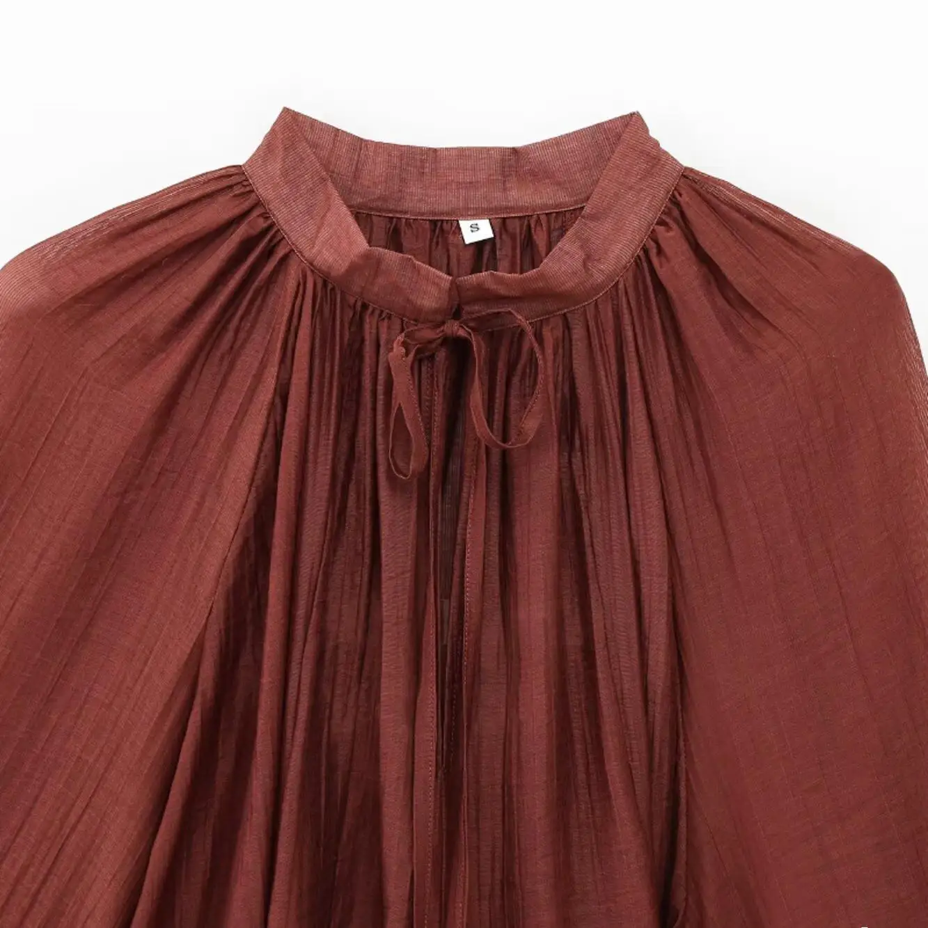 เสื้อผ้าแฟชั่น JNLEAOG แขนยาว ชายระบาย สำหรับผู้หญิง ฤดูใบไม้ร่วง รุ่นใหม่ สไตล์เกาหลี อเนกประสงค์ ผ้าโพลีเอสเตอร์ คอกลม