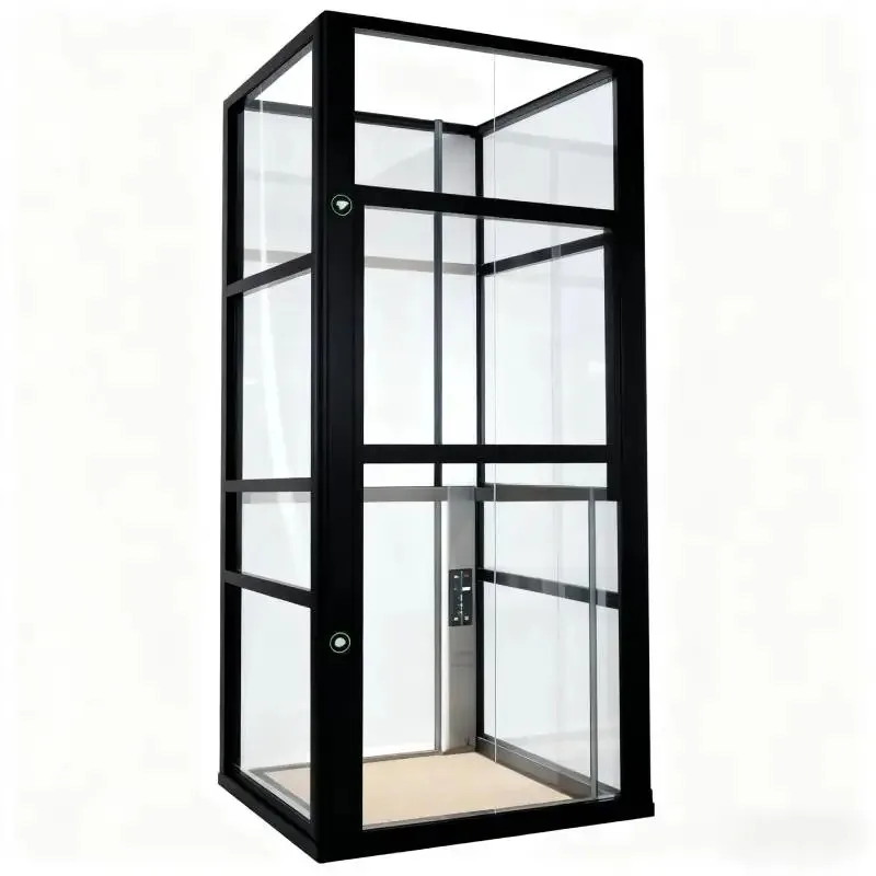 Productos personalizados con certificación CE, elevador domético de 300KG, 2-4 pisos, elevador moderno de pasajeros de PVC para centro comercial residencial doméstico A