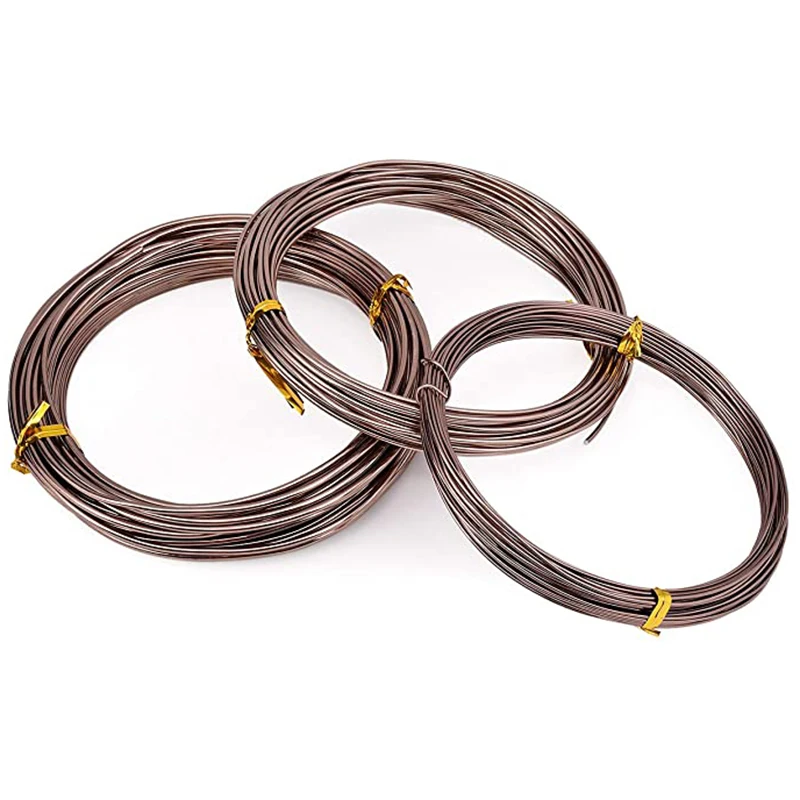 بونساي سلك تدريب شجرة ، قاطع ألومنيوم بأكسيد ، عقد فروع بونساي ، جذوع صغيرة ، بني ، 5 لفة