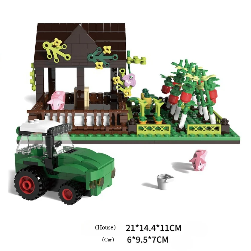 

MOC Farm Pig Pen Educational Children's Building Blocks Parent-child Interactive Assembly Bricks Toys