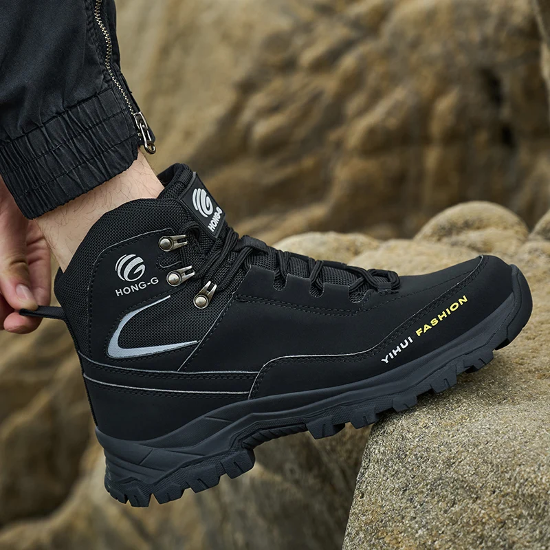 

Мужские ботинки со стальным носком, водонепроницаемая защитная рабочая обувь, нескользящие кроссовки для работы, удобные мужские промышленные и строительные ботинки