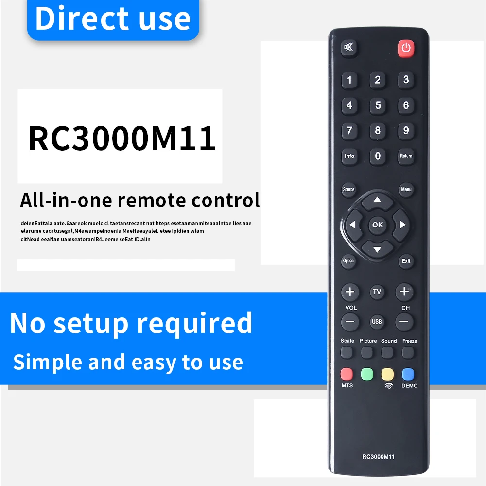 ZF applies to RC3000M11 Tv Remote Control For TCL Sankey Kalley Rca Challenger