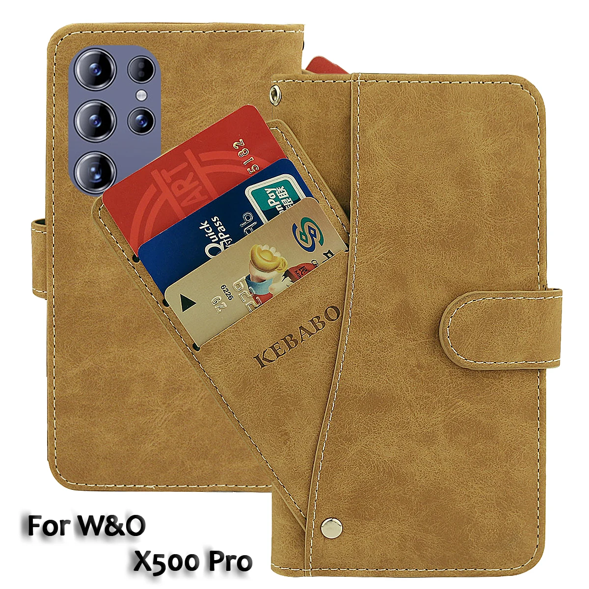 Vintage Leather Wallet W&O X500 Pro Case 6.8