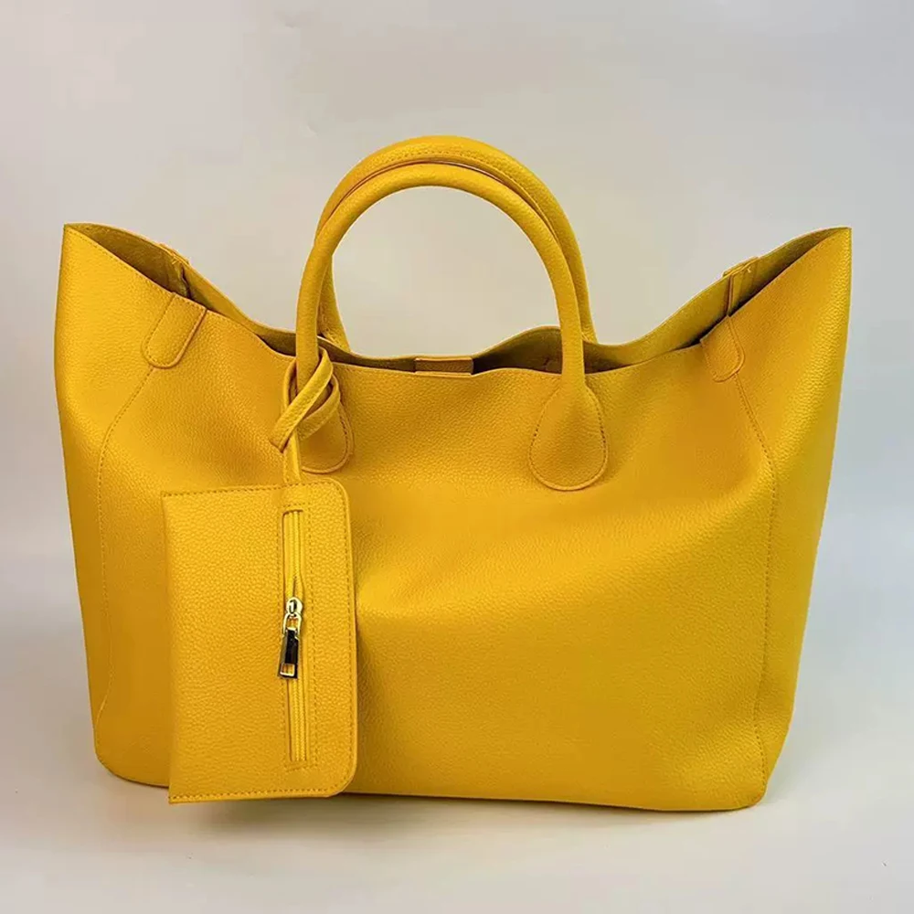 

2025 Hot Sale Women's Fashion Tote Bag Large Capacity Soft PU Leather Shoulder Bag Minimalist Oversized Handbag for Work Travel
