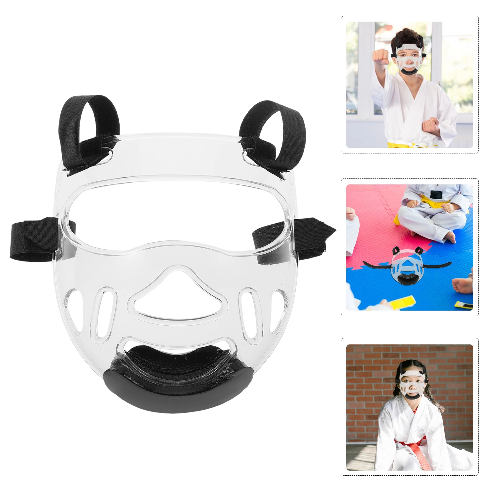 

The Mask Face Protection Equipment Head Protector for Taekwondo Headgear Kickboxing Karate Shield Transparent Child
