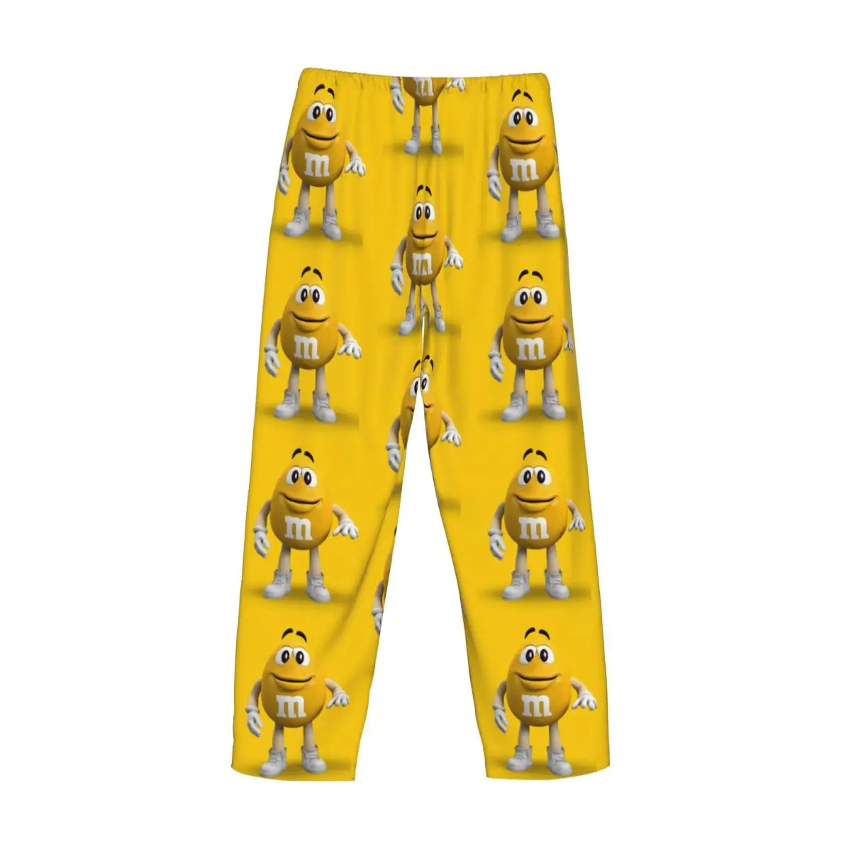 Custom MM Chocolate Candy Pajama Pants Men's Cartoon Lounge Sleep Drawstring Sleepwear Bottoms with Pockets