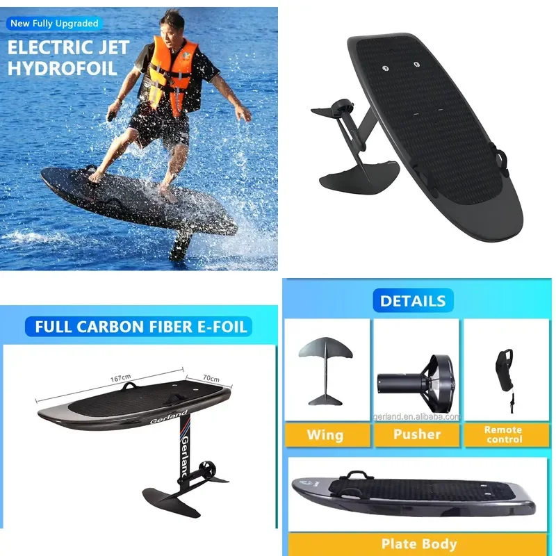 Black Efoil Electric Hydrofoil E Foil Surfboard Hydrofoil Lithium Battery Fin Surf Electric Surfboards Efoil