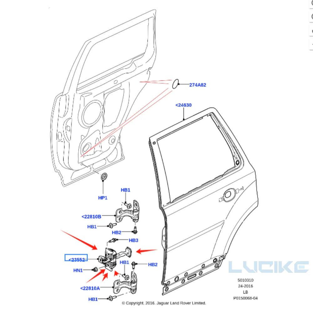 FOR LAND ROVER LR2 08-15 DOOR CHECK STRAP STOPPER OEM LR042383 LR006290