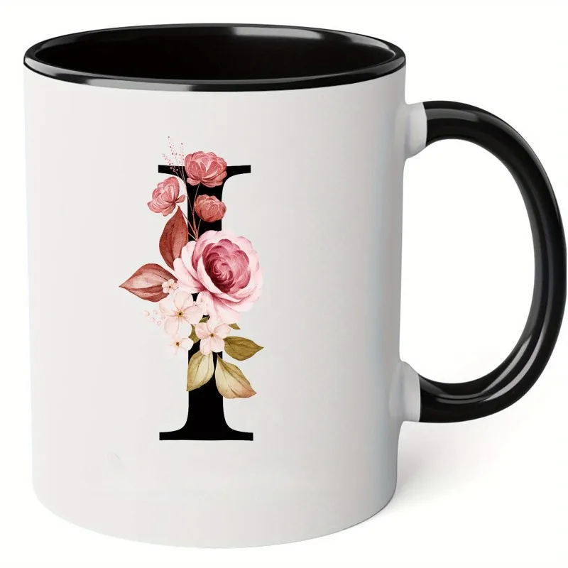 

Керамическая кружка с монограммой A-Z, офисная кофейная чашка на 12 унций с глянцевой отделкой, которую можно мыть в посудомоечной машине, посуда для горячих и холодных напитков для дома и подарков