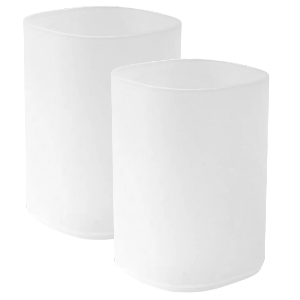 

2 Frosted Plastic Holders White Color Minimalist Style Desk Accessories Storage Boxes For Students Office Supplies Stationery
