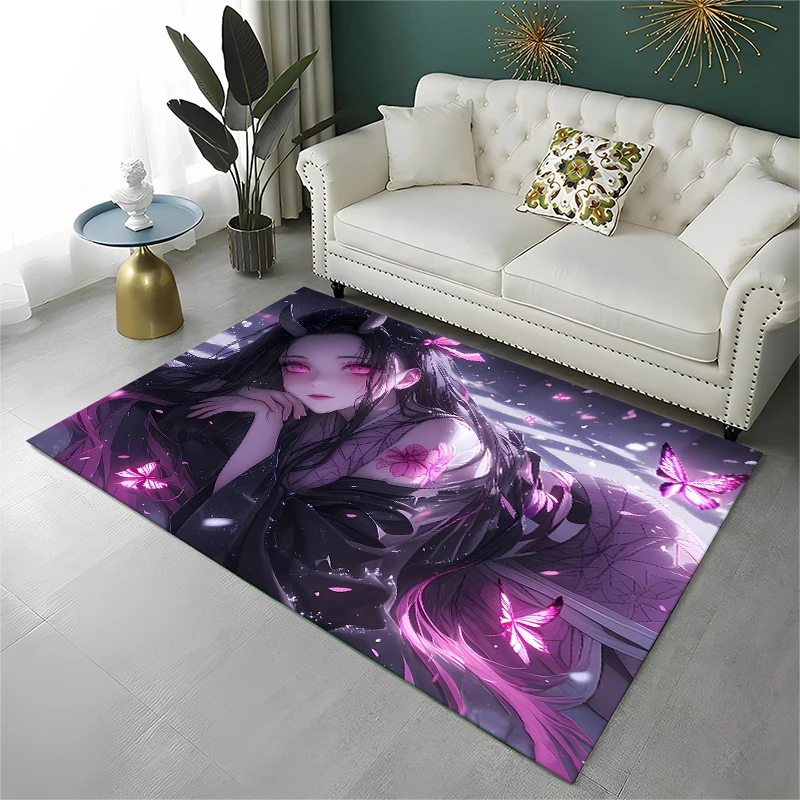 Cartoon Demon Slayer Anime Kamado Nezuko Tanjirou Carpet Rug for Playroom Bedroom Living Room Sofa Home,kid Non-slip Floor Mat