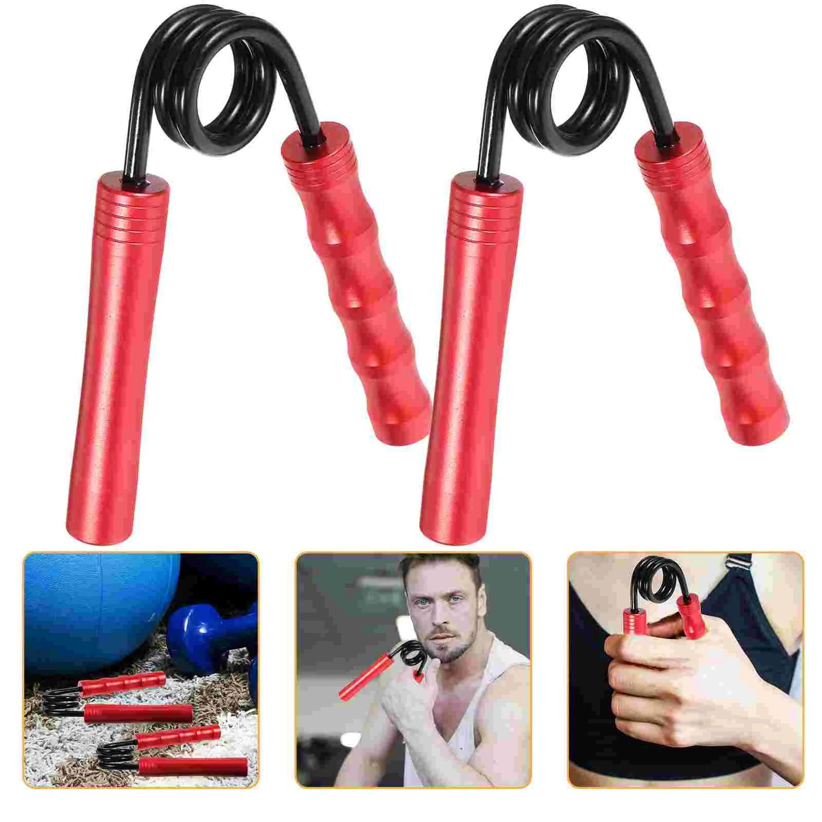 

2 Pcs Handle Grip Strength Trainer Gripper Metal Spring Steel Finger Exerciser Strengthener Tool