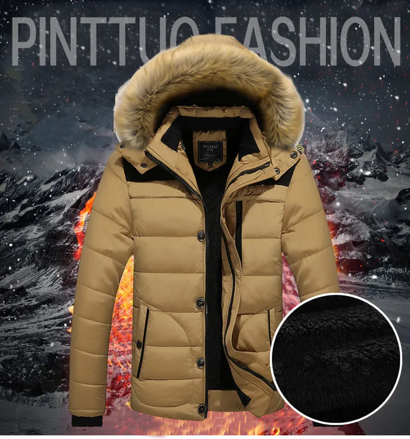 

6XL 5XL флисовая парка ветровка мужское толстое теплое мужское пальто мужская зимняя куртка с меховым воротником пуховая стеганая верхняя одежда пальто с капюшоном