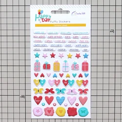 Creative Path Happy Day Small Puffy Stickers Butterfly Love Heart Deco Stickers For Scrapbooking Journaling Planner Card Making