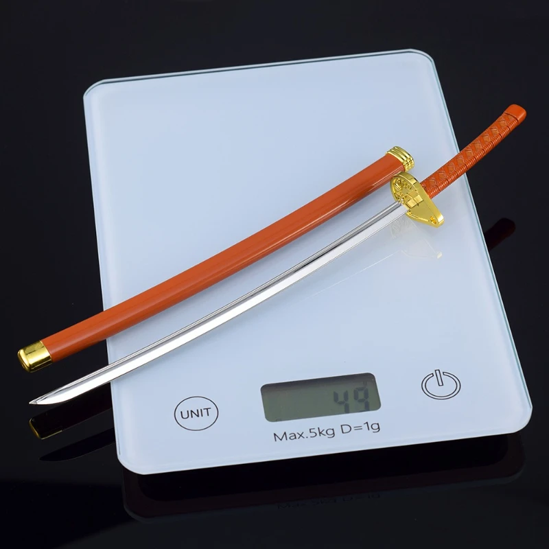 26cm/10.24in Bleachs Anime Peripheral Weapon Model Tousen Kaname Soul Slayer Blade Metalowy miecz zabawkowy dla chłopców Prezent urodzinowy Katana