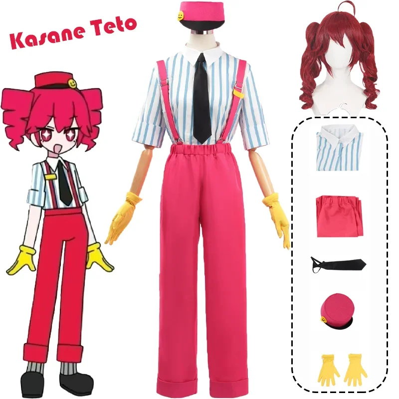 

CosplayKasane Teto Cosplay Costume Virtual Singer Uniform Suit Wig Anime Stage Clothes Halloween Party Carnival Outfits for Adul