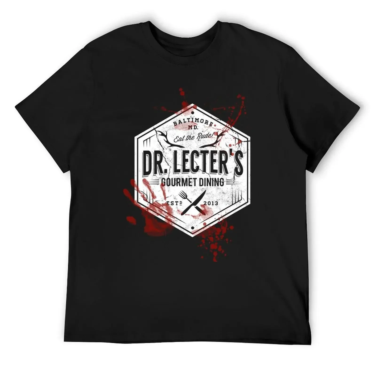 Dr Lecter&x27;s Gourmet Dining - White Version T-Shirt cotton graphic tees man t shirt boys animal print men workout shirt