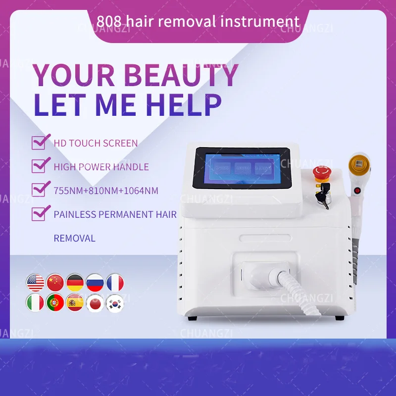 808 Diode Laser Hair Removal Machine 3 Wavelength Painless Effective Hair Remove Skin rejuvenation beauty salon device