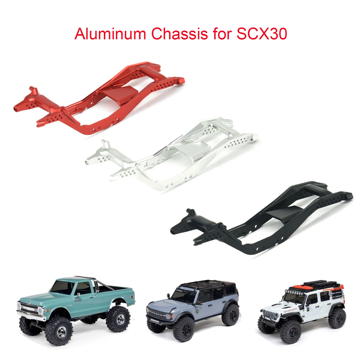 

Алюминиевая рама шасси 1/30 для AXIAL SCX30 Ford Bronco 4X4 JEEP WRANGLER JLU, запчасти для тюнинга радиоуправляемых краулеров