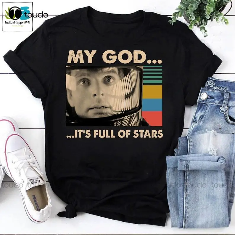 Mijn God Het Zit Vol Met Sterren Vintage T-Shirt, David Bowman-Shirt, 2001 Een Space Odyssey-Shirt, Sci-Fi-Shirt, Ruimtereisshirt