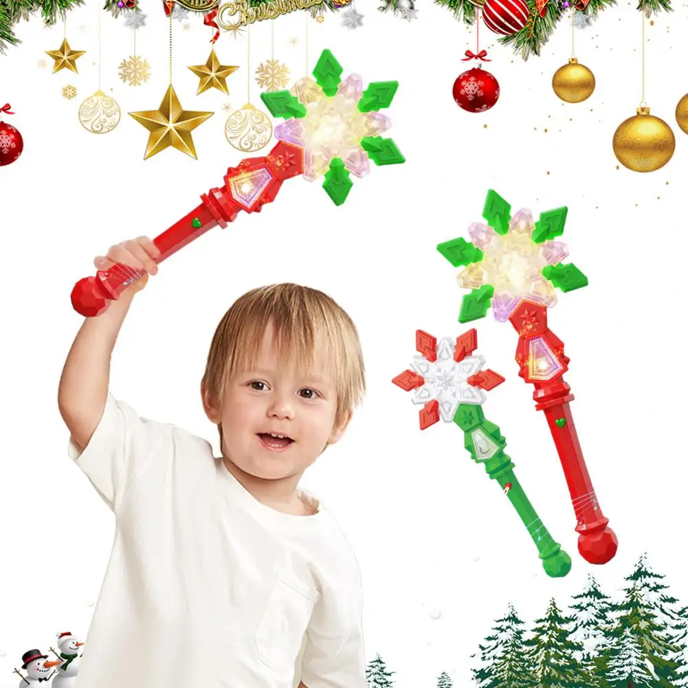 Light-up Snowflake Wand Toy for Kids Snowflake Wand with Sound Lights for Kids Princess Birthday Party for Halloween Christmas