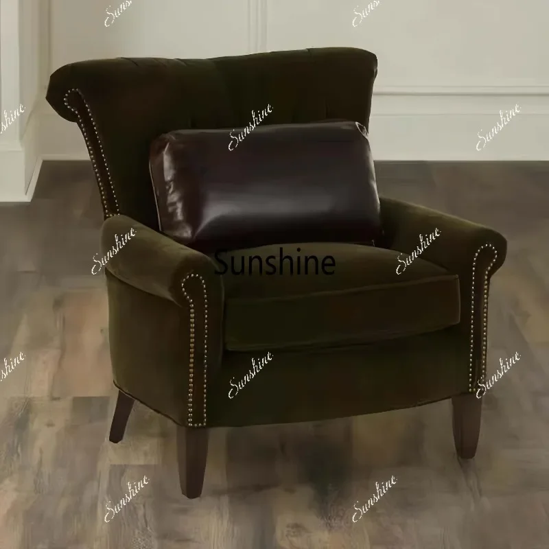 

American retro sofa chair living room light luxury small apartment single sofa chairTJ