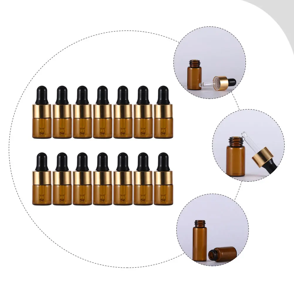 

20pcs Small Glass Essence Liquid Bottles Empty Dropper Bottles 2Ml For Essential Oils Perfume Travel Portable Liquid