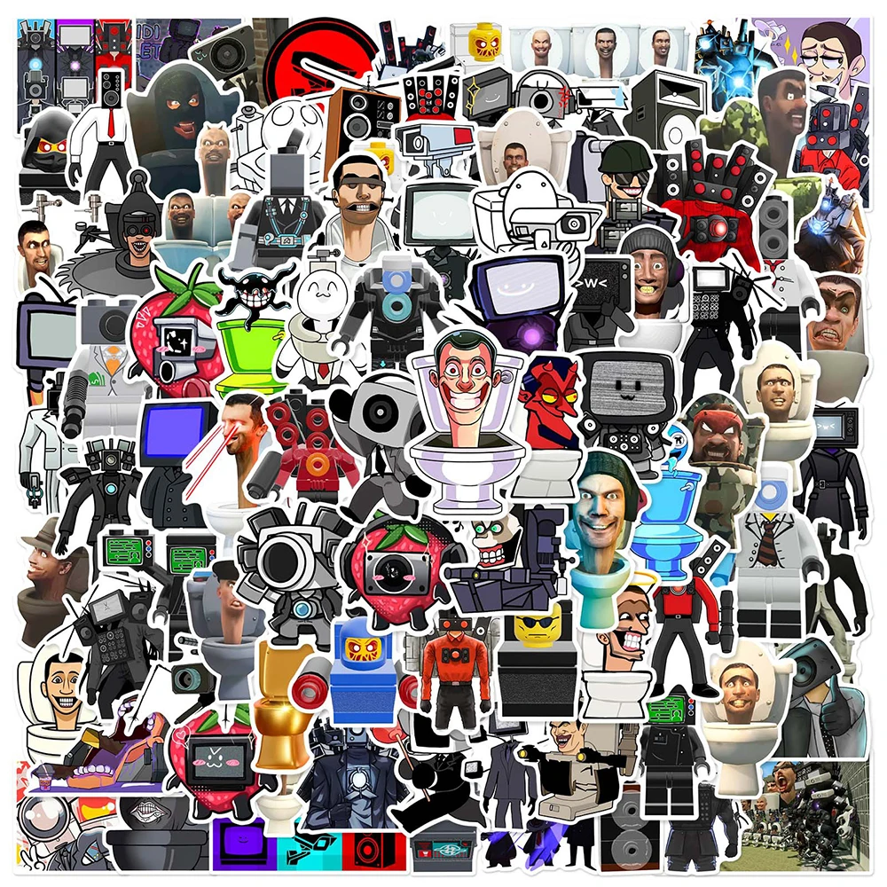 10/30/50/100pcs Game Skibidi Toilet Graffiti Stickers Funny Spoof Anime Sticker Motorcycle Snowboard Notebook Kids Decal Toys