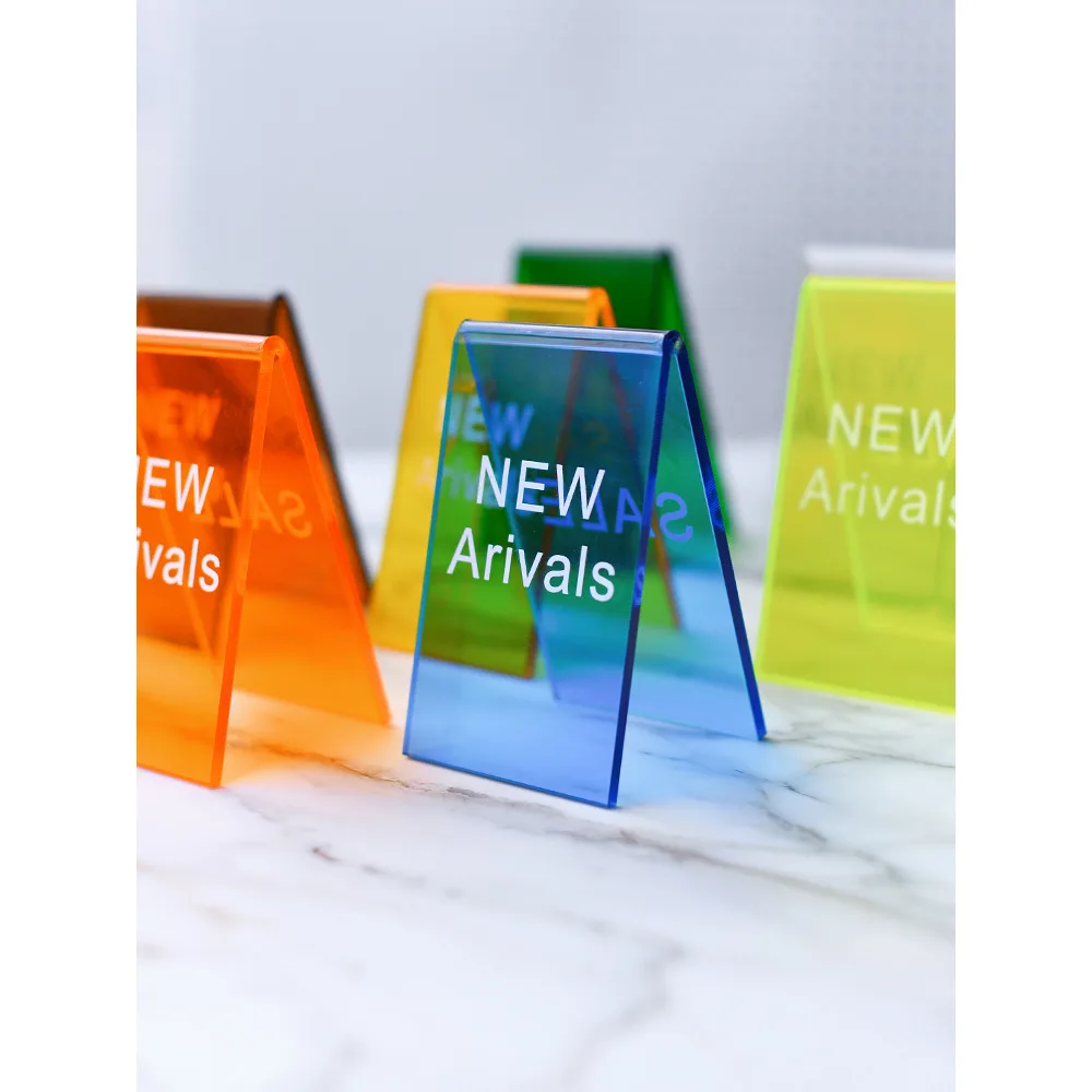 Commercial Desktop QR Code Stand  Acrylic Transparent Display Plaque Customizable with Logo for Menu Payment &Social Media Codes