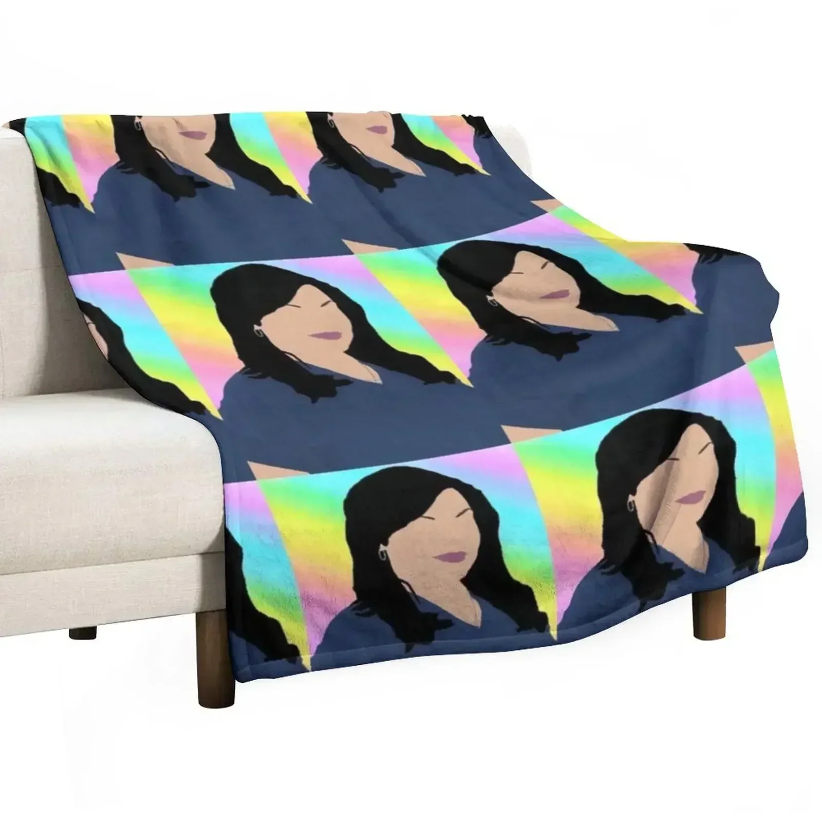 Callie Torres Pastel Rainbow Throw Blanket Multi-Purpose Hairy Designers Plaid on the sofa Blankets