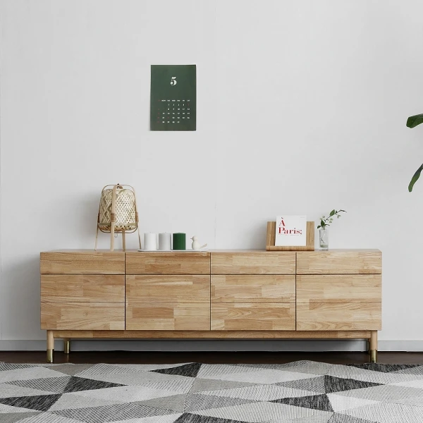 

Скандинавский обеденный боковой шкаф из цельного дерева, современный простой светильник для гостиной, роскошный шкаф для телевизора, входной шкаф, чай для столовой