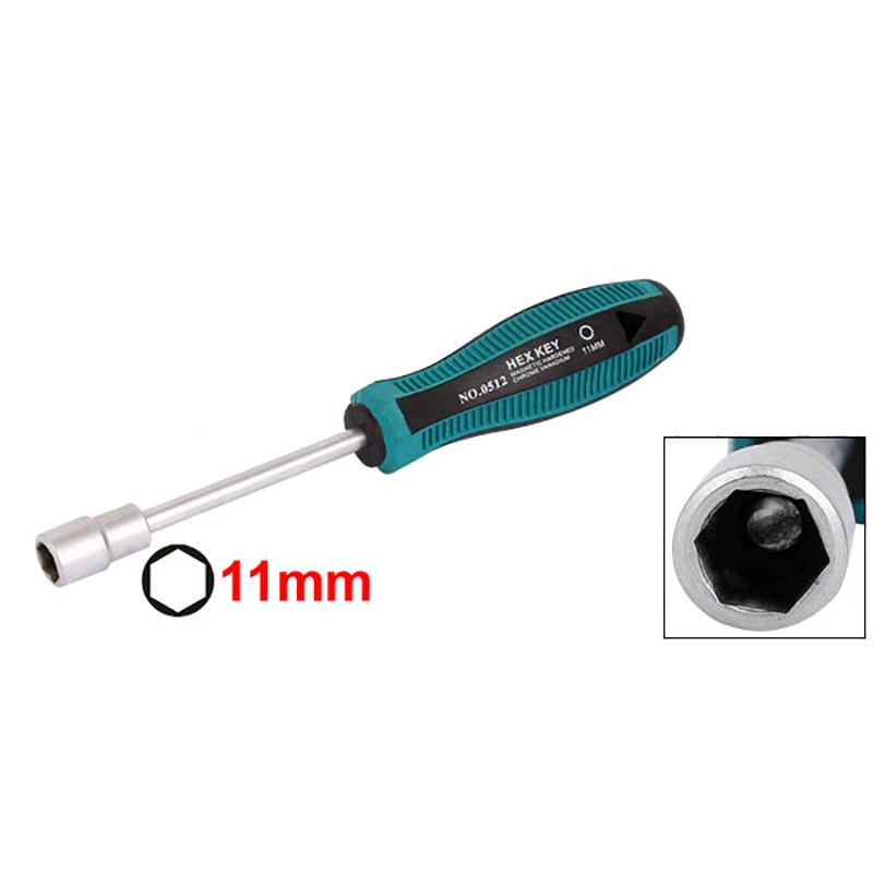 Uxcell 금속 소켓 드라이버 렌치 스크루드라이버, 육각 너트 키, 너트 드라이버 수공구, 7mm, 9mm, 10mm, 11mm, 12mm