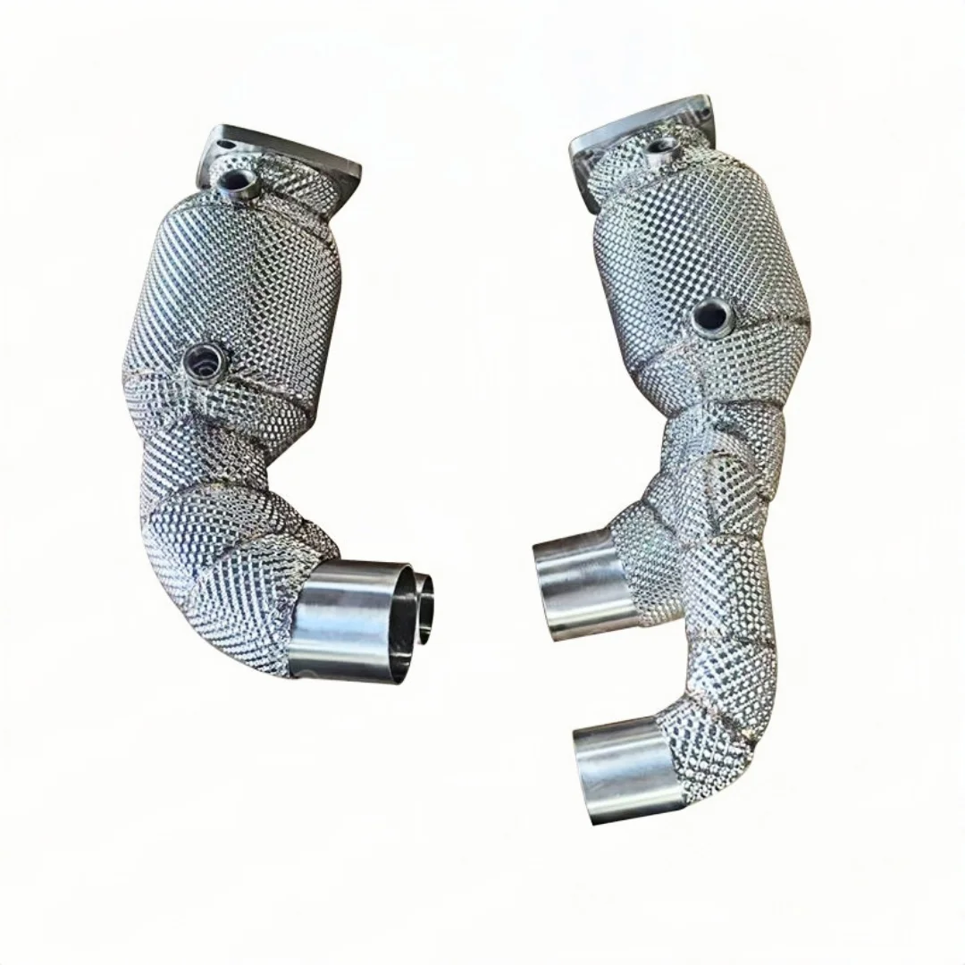 For DEX Stainless Steel With Heat Shiled High Flow Exhaust Downpipe for 2020+ Porsche 911 992 Turbo S 3.0T