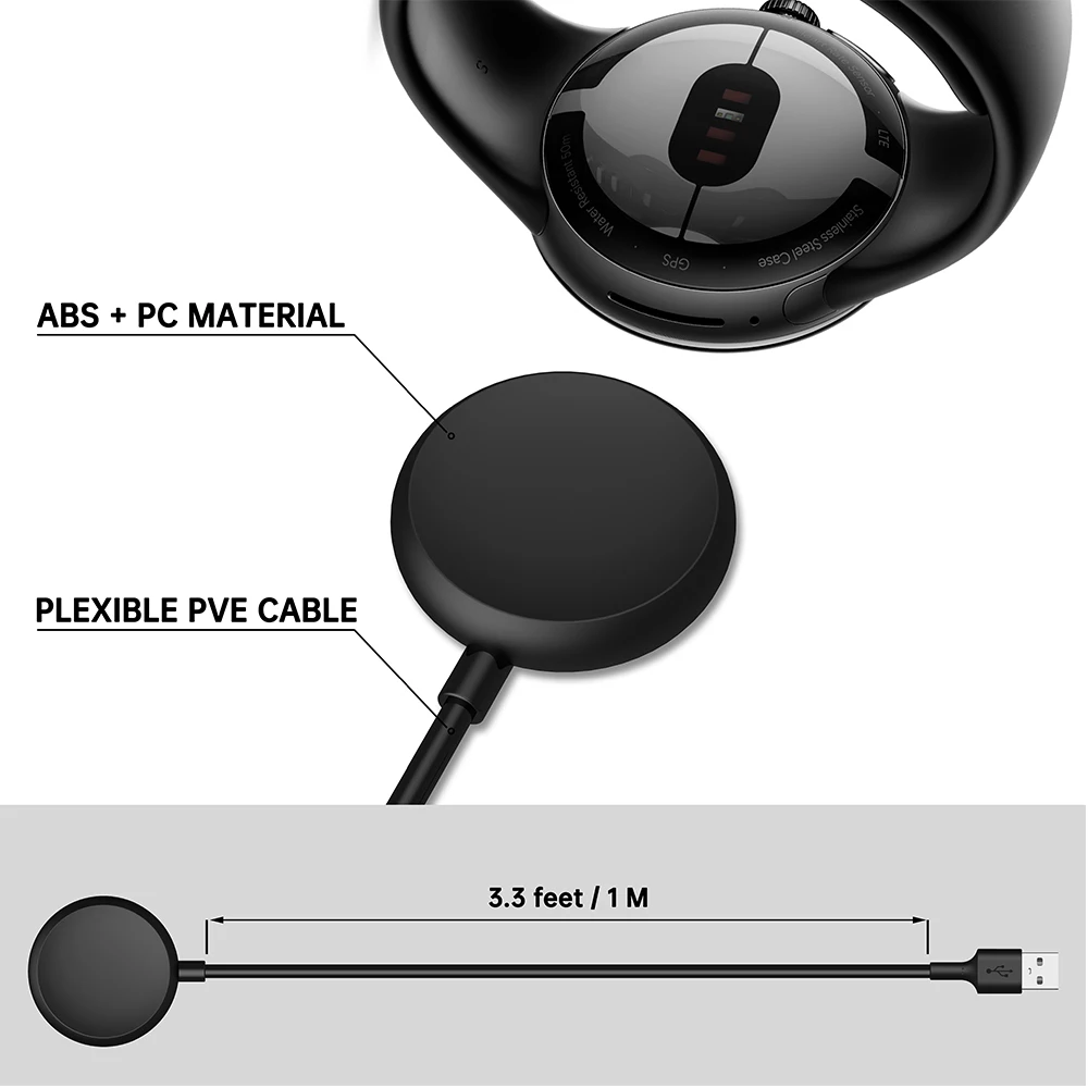 Per Google Pixel Watch cavo di ricarica tipo C adattatore per caricabatterie cavo di ricarica USB magnetico per cavo di ricarica per orologio Google Pixel