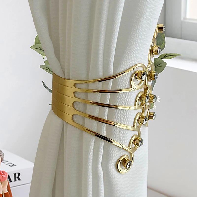 2pcs Curtain Tie Backs, Sparkling Rhinestone Curtain Holdbacks, Curtain Holder Buckle, Modern Design Curtain Drapes Clips