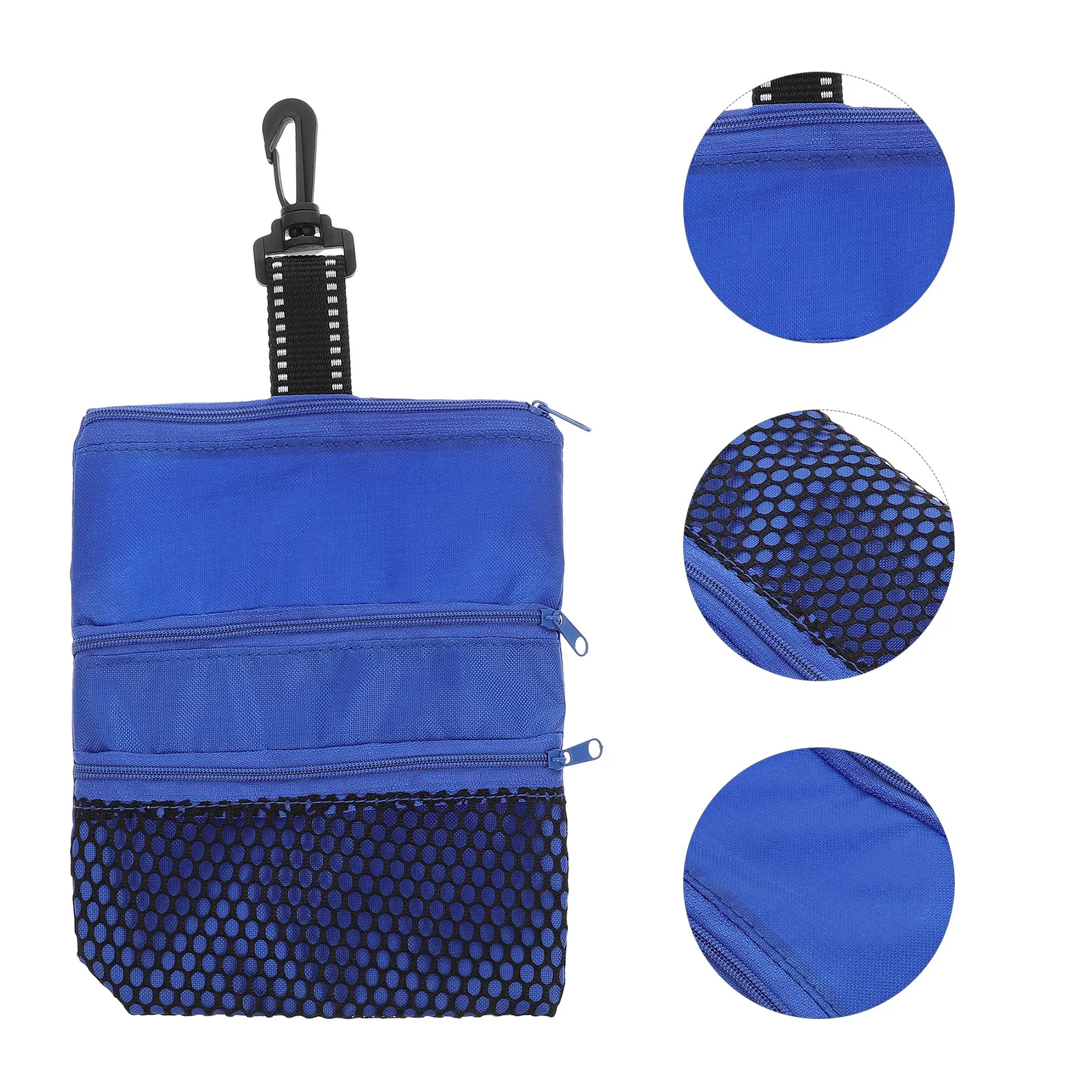 1Pcs Portable Golf Ball Tee Bag Storage Pouch Durable Zipper Closure Mountaineering Buckle Blue Tee Bag Accessories