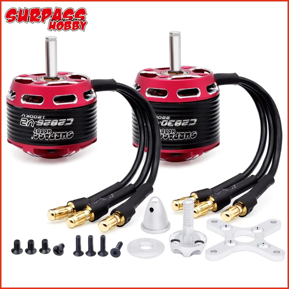 

Surpass Hobby C2822 C2826 C2830 C2834 C2838 V2 2-3S 2-4S 14-pole Outrunner Brushless Motor For Fixed-wing Aircraft Airplane