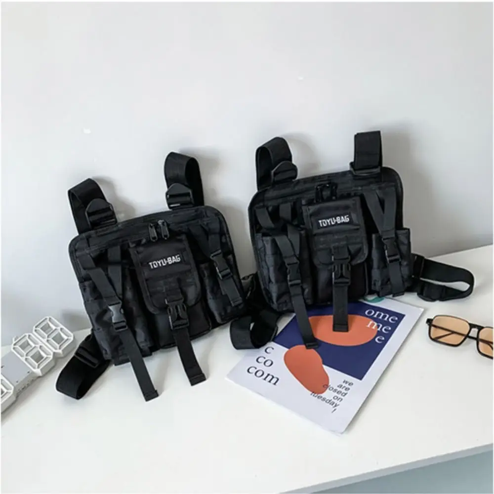 Sports Accessories Oxford Cloth Chest Bag Reflective Streetwear Shoulder Vest Bag Waterproof Breathable Hip Hop Vest Bag Cycling