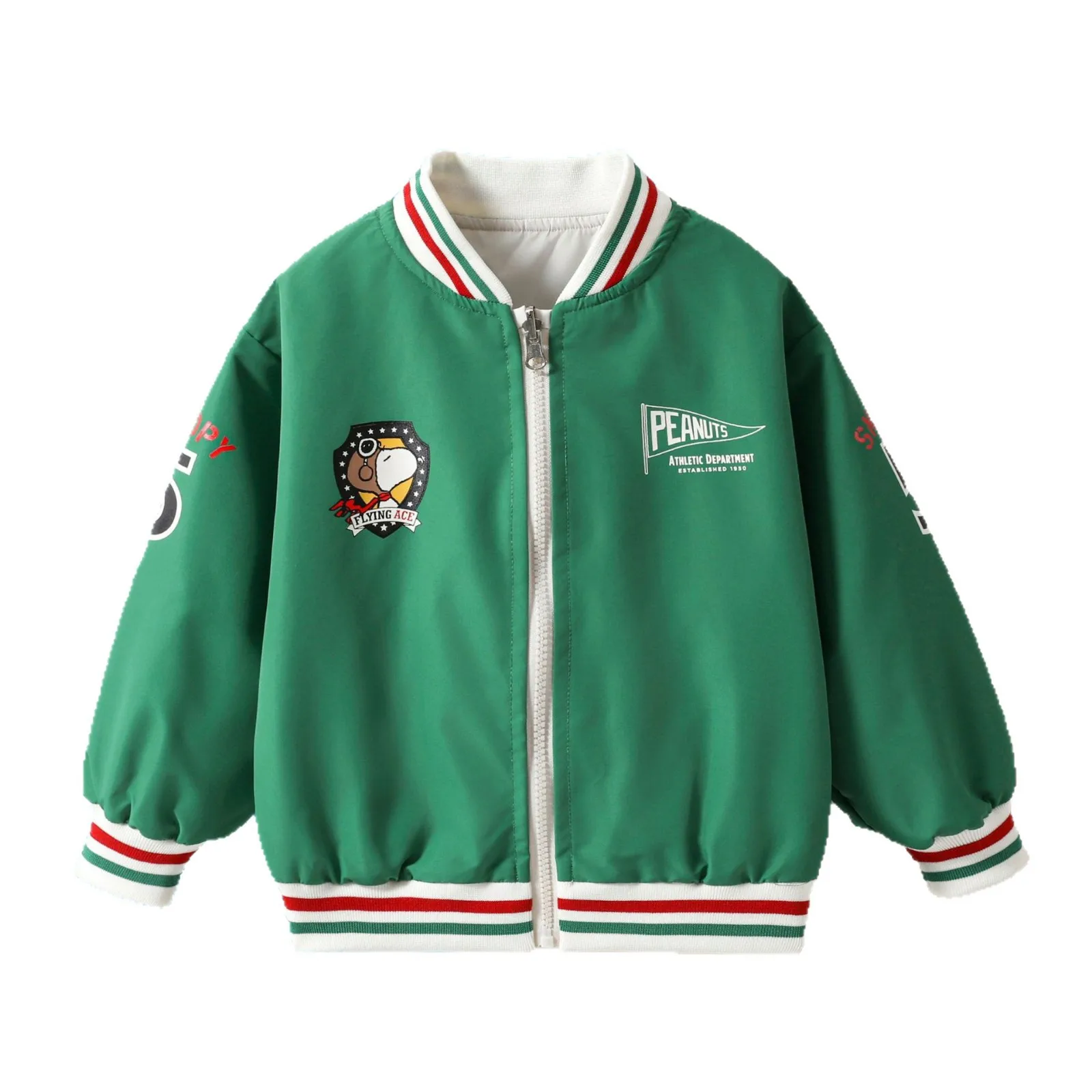 New Cute Snoopy Kids Boys Coat Korean Cartoon Fashion Casual Double Sided Outerwear Spring and Autumn Children's Jacket Tops