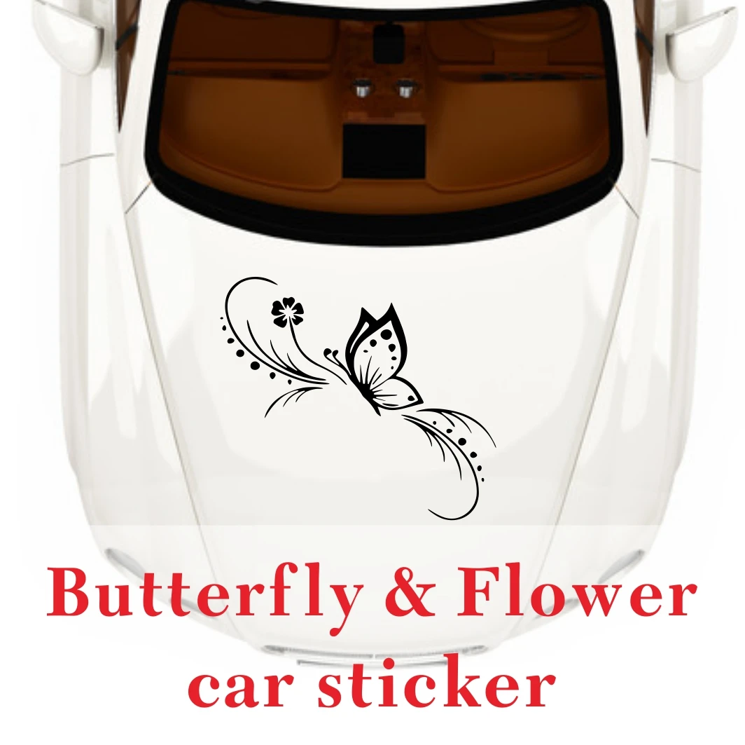 

Забавная бабочка, цветочное украшение, цветочная художественная наклейка на автомобиль, автомобили, мотоциклы, внешние аксессуары, виниловые наклейки