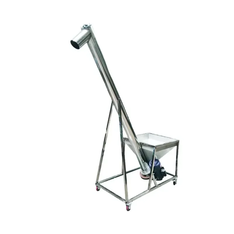 Lowest Price Stainless Steel Screw Auger Conveyor Conveying Maize Rice Grain Process Sugar Screw Conveyor with Hopper