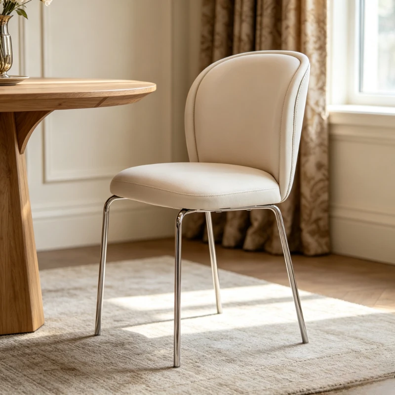 Scandinavian Upholstered Dining Chair Small Spaces Dining Room Furniture Luxury Accent Chair Bedroom Lounge Seat for Home Decor