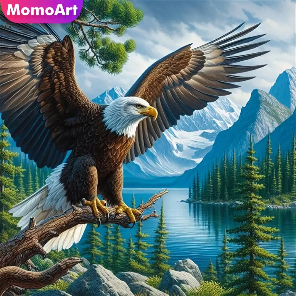 Momoart oso mosaico de diamantes Animal pintura de diamante redondo completo bordado de Luna recién llegado Hobby hecho a mano