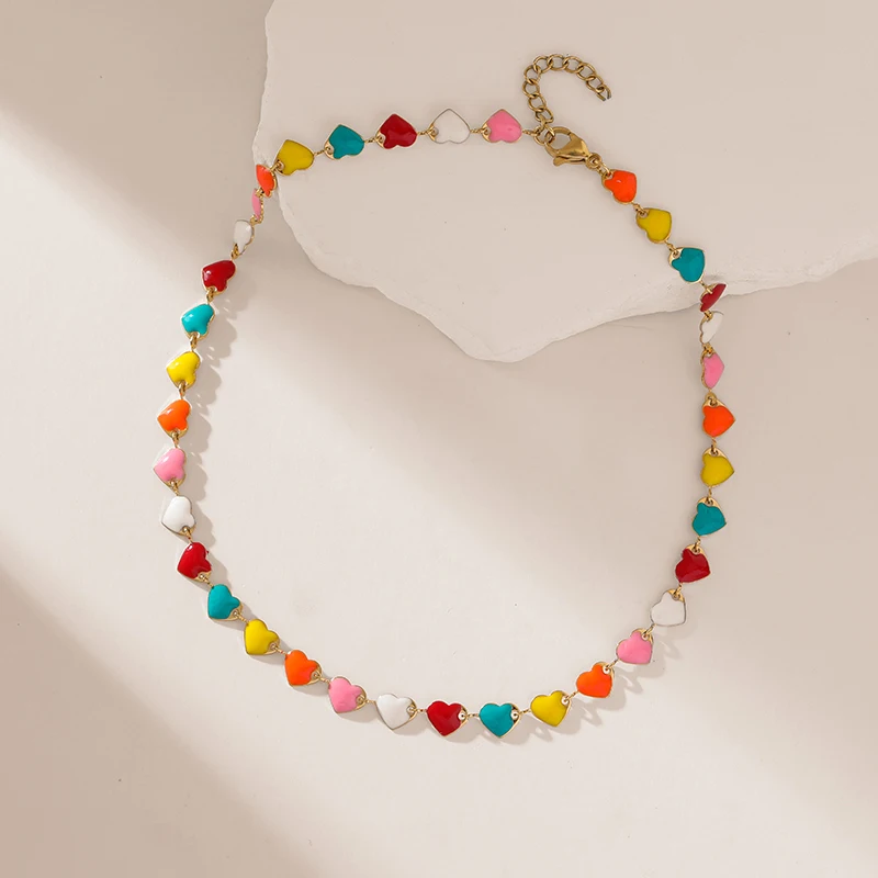 EILIECK 316L Edelstahl Buntes Gänseblümchen-Blumen Halsketten- und Armband-Set für Frauen Trendige Halskette Wasserdichter Schmuck Geschenk – Detail 16
