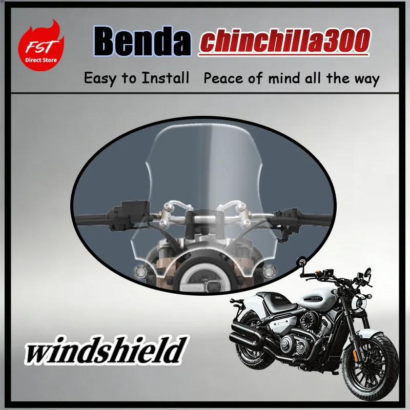 

FOR Vintage Touring Wide Front Windscreen for Benda chinchilla 300 Elegant Retro Style Long-lasting Motorbike Exterior Accessory