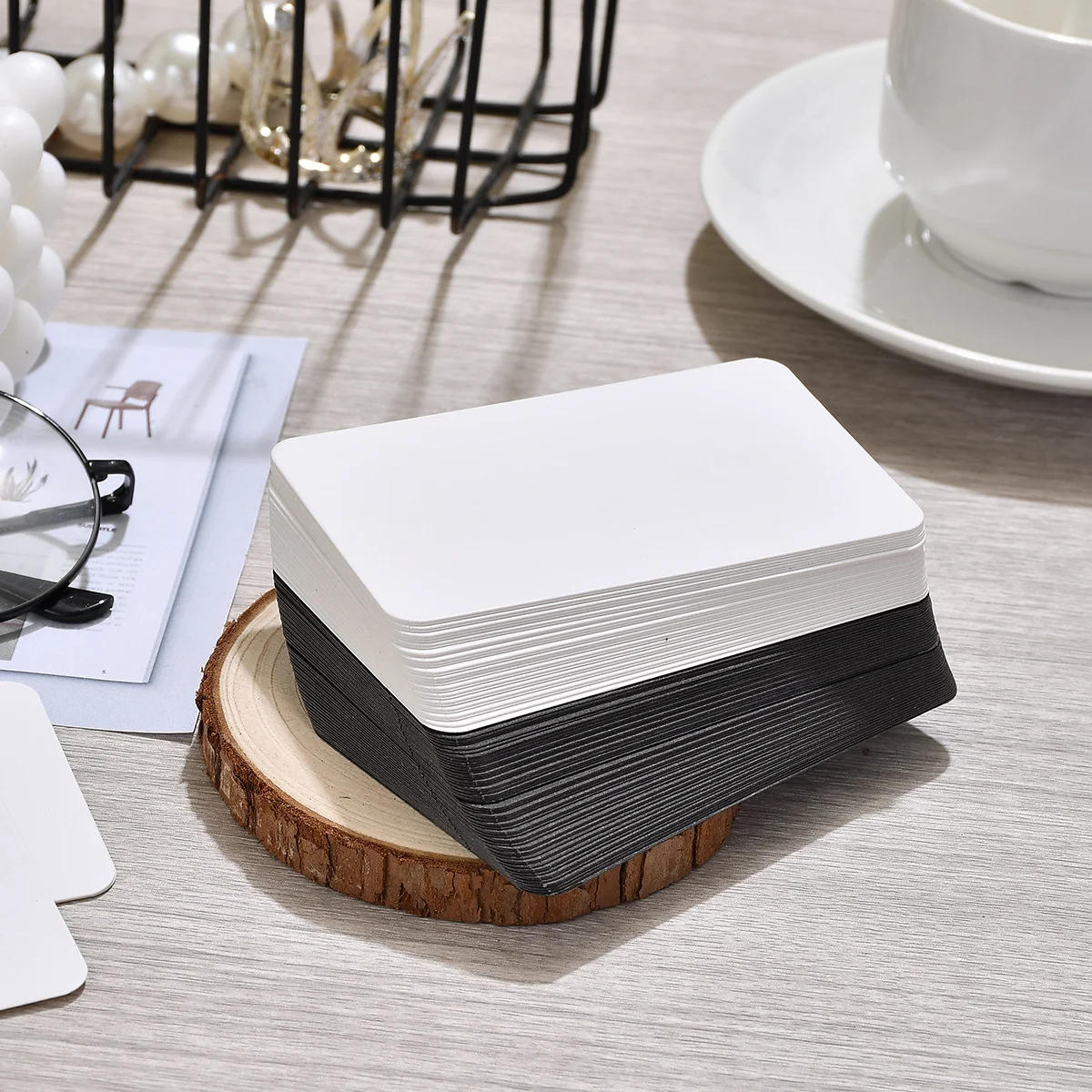 50/100PCS Blank Flash Cards DIY Blank White Cardstock Postcards for Graffiti Bookmarks Message Word Note Index Cards