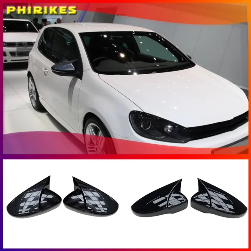 

For Scirocco PASSAT Beetle 2009-2018 Carbon Fiber Door Side Wing Rearview Mirror Ox Horn Cover Cap Car Accessories