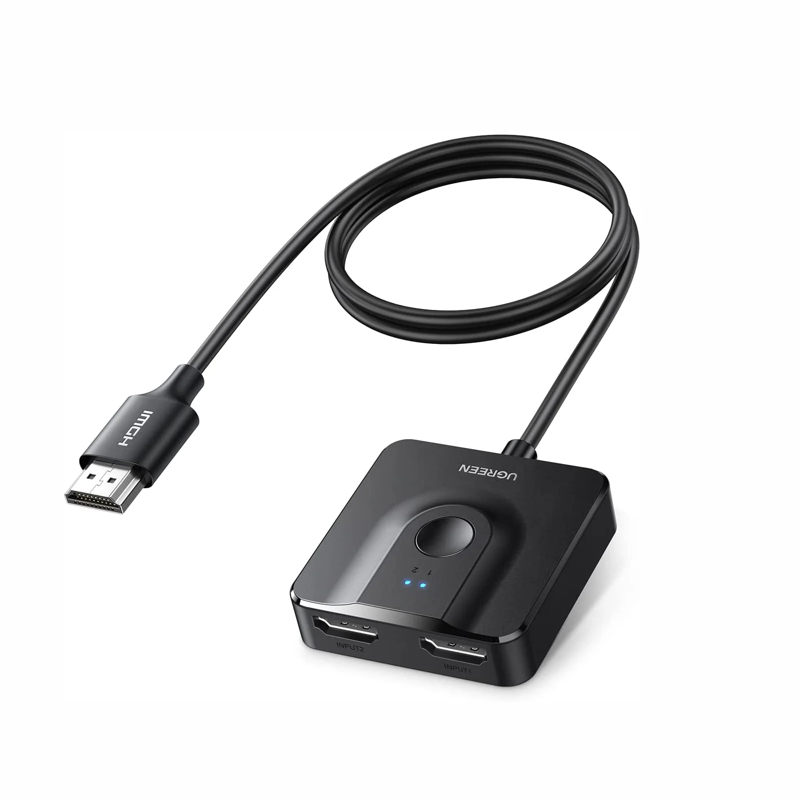 

UGREEN HD-MI Switch 4K@60Hz with 3.3FT HD-MI Cable Bidirectional Splitter 2 in 1 Out HD-MI Switcher Box