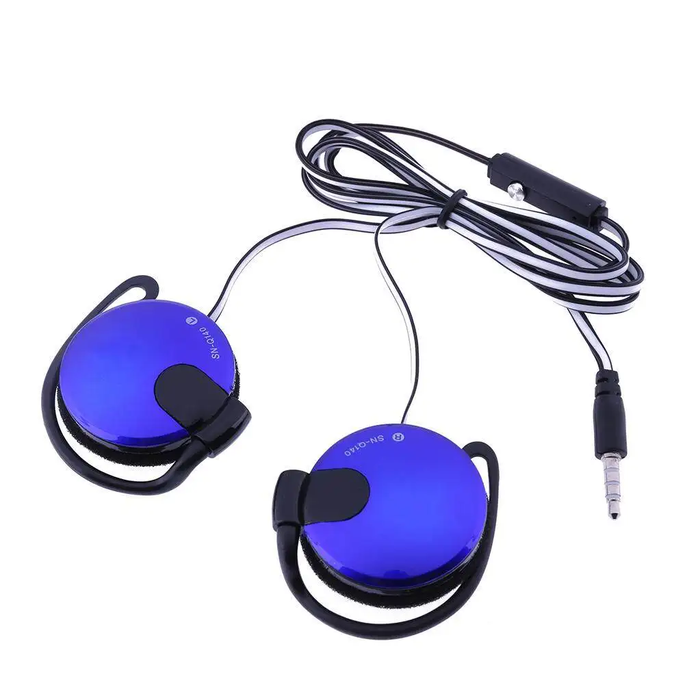 Shini-auriculares universales para teléfono móvil, dispositivo de audio estéreo Mp4 con Cable plano de Sn-140, 3,5mm, para colgar en la oreja, con micrófono